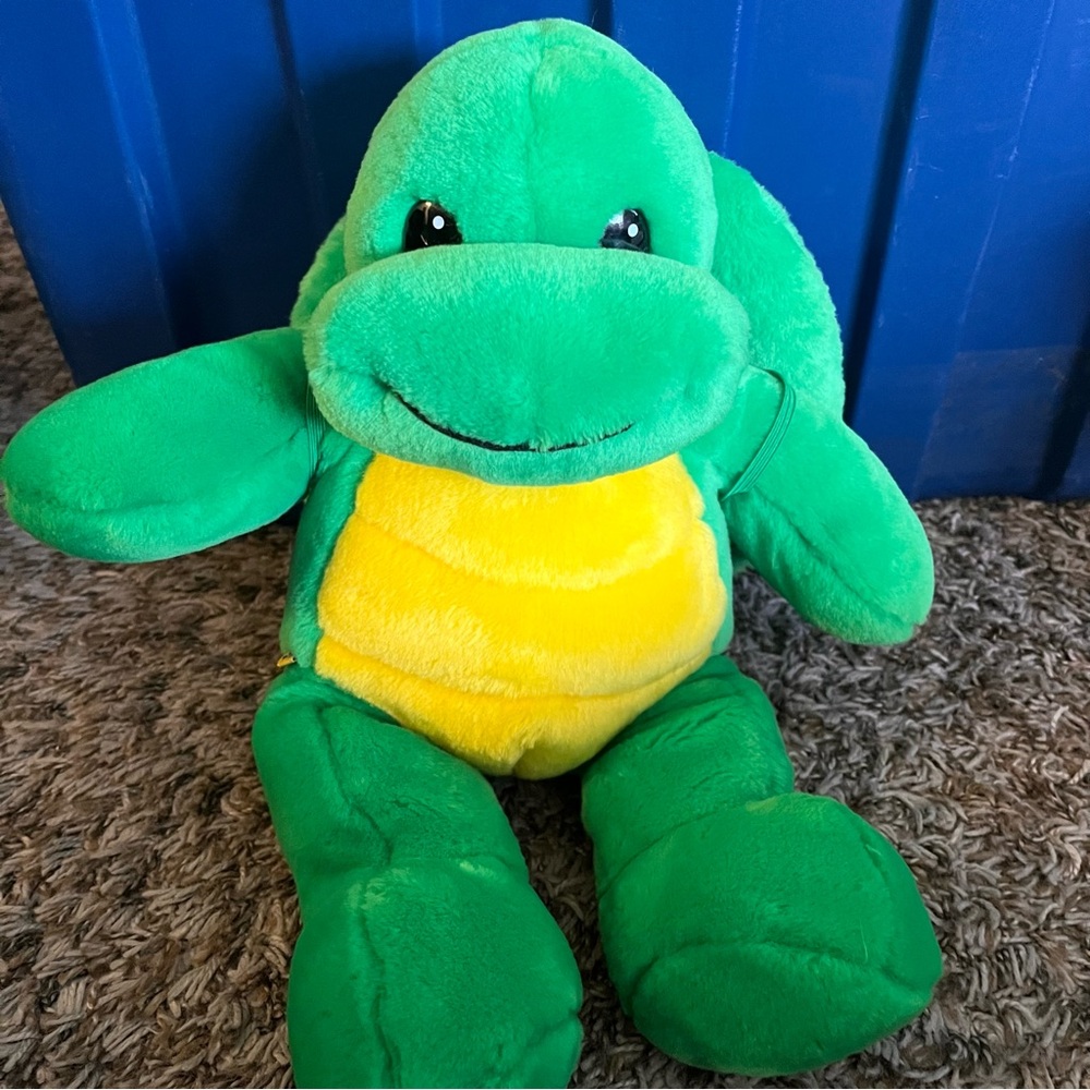 Build A Bear Turtle with Backpack Shell Hidden Pocket Plush Stuffed Animal 14"
